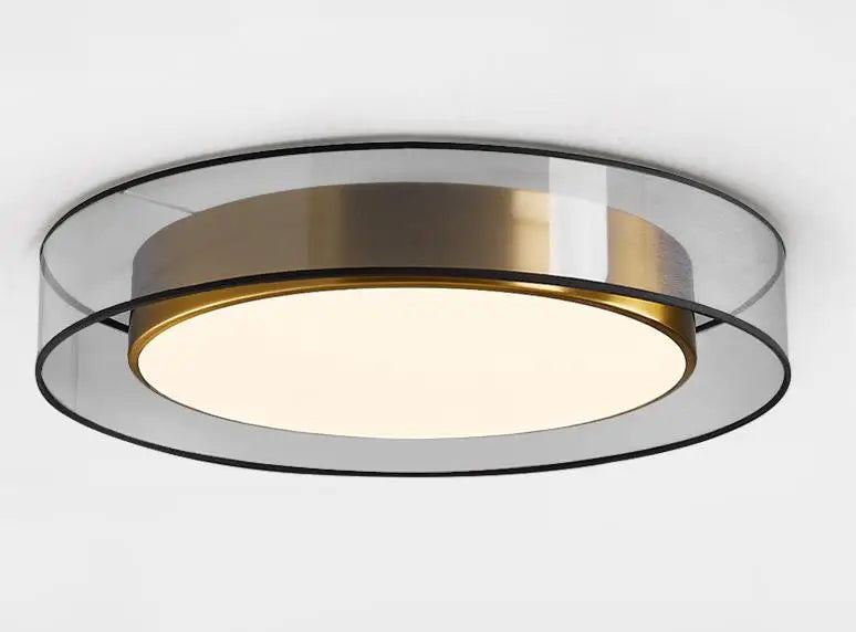 plafonnier vintage en pvc avec éclairage en cuivre et bande led - vue 7 sur 8