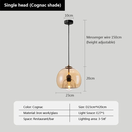 suspension moderne en verre pour décoration intérieure nordique - vue 9 sur 8