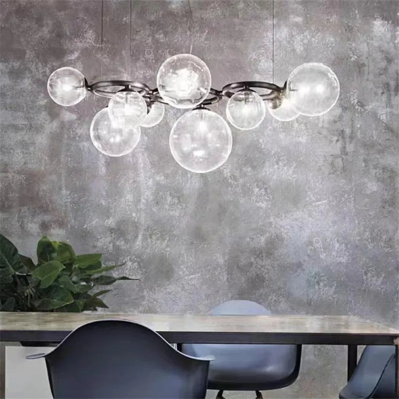lustre à bulles de verre nordique pour décoration intérieure - vue 4 sur 18