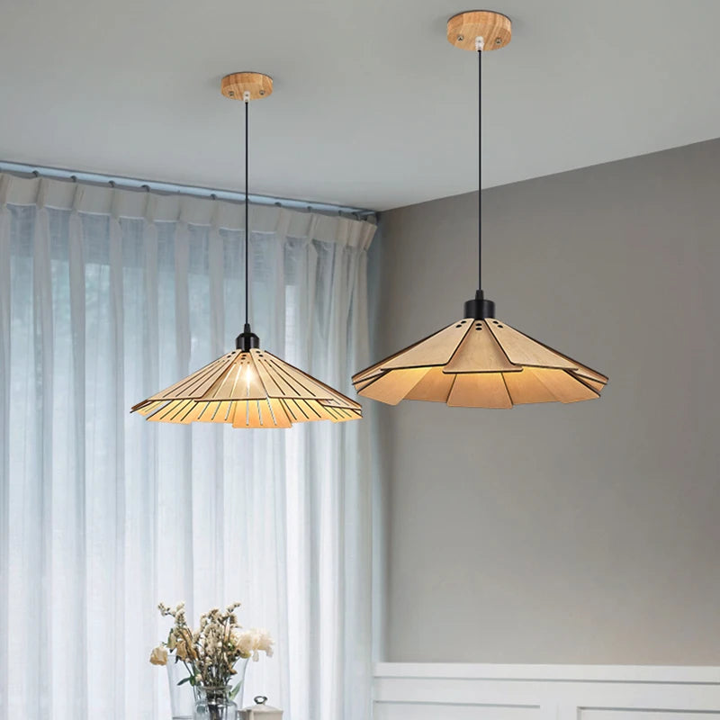 lampe suspendue led bois style wabi-sabi intérieur diy 2022 - vue 3 sur 14