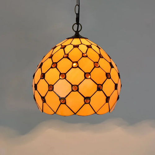Lustre en verre coloré Tiffany rétro européen - vue 25 sur 29