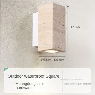 applique murale led wabi sabi en travertin décoratif d'intérieur - vue 10 sur 10