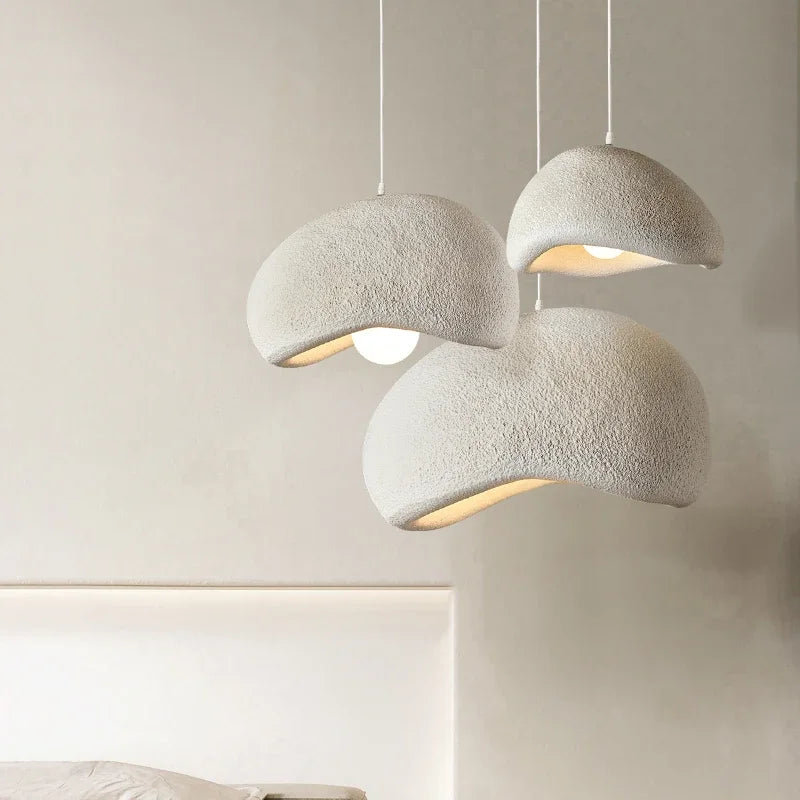 suspension led wabi-sabi nordique en résine pour café loft - vue 3 sur 29