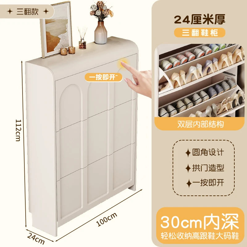 armoire à chaussures moderne en bois design nordique peu encombrant - vue 15 sur 20