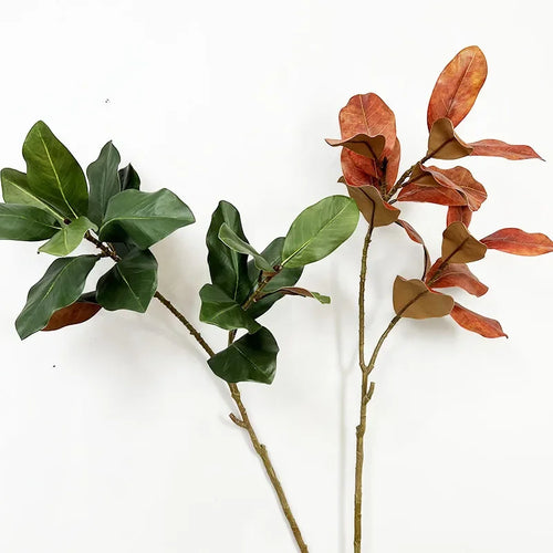 plantes vertes artificielles décoration jardin branche de magnolia - vue 6 sur 7
