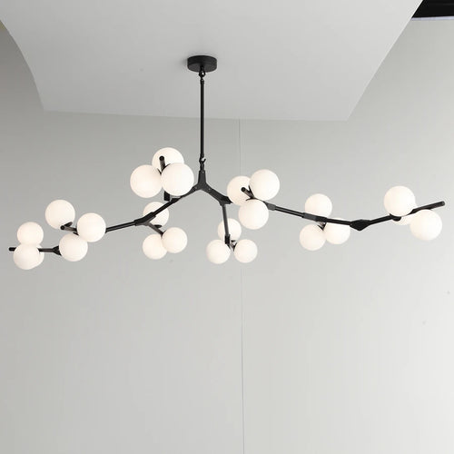 lustre moderne en verre moléculaire avec branches d'arbre 12/18/24 têtes - vue 6 sur 6