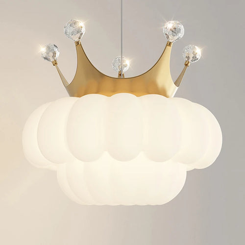 suspension de luxe en forme de couronne dorée décoratives - vue 6 sur 13