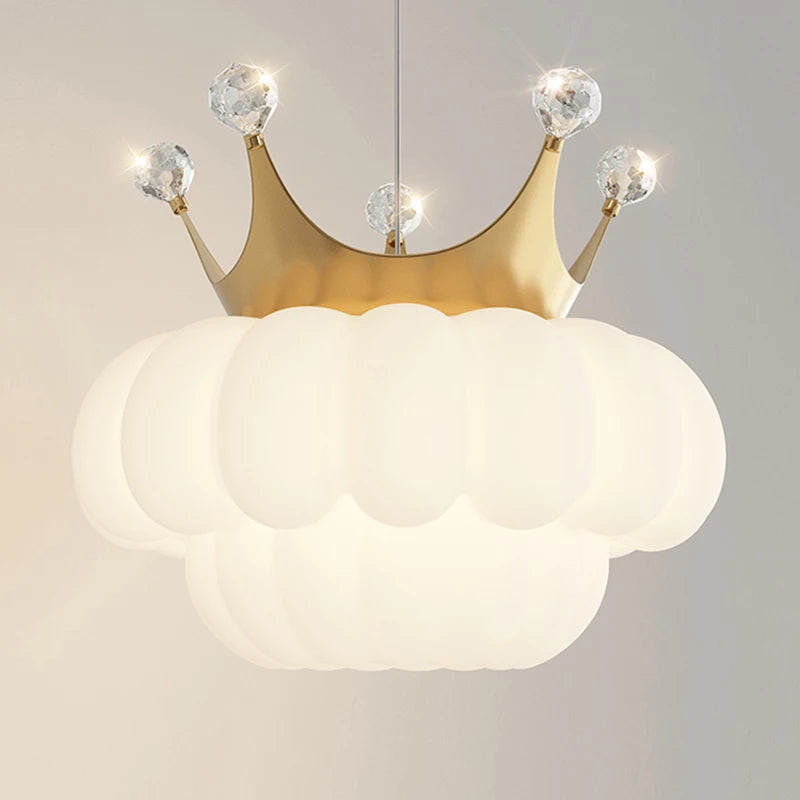 suspension de luxe en forme de couronne dorée décoratives - vue 5 sur 13