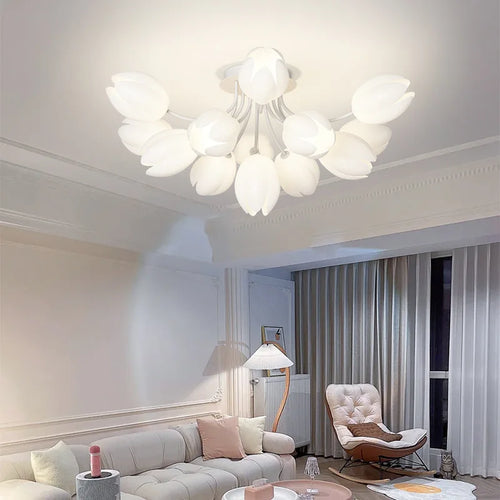 lustre moderne à led en fleurs de lys pour intérieur décoratif - vue 6 sur 10