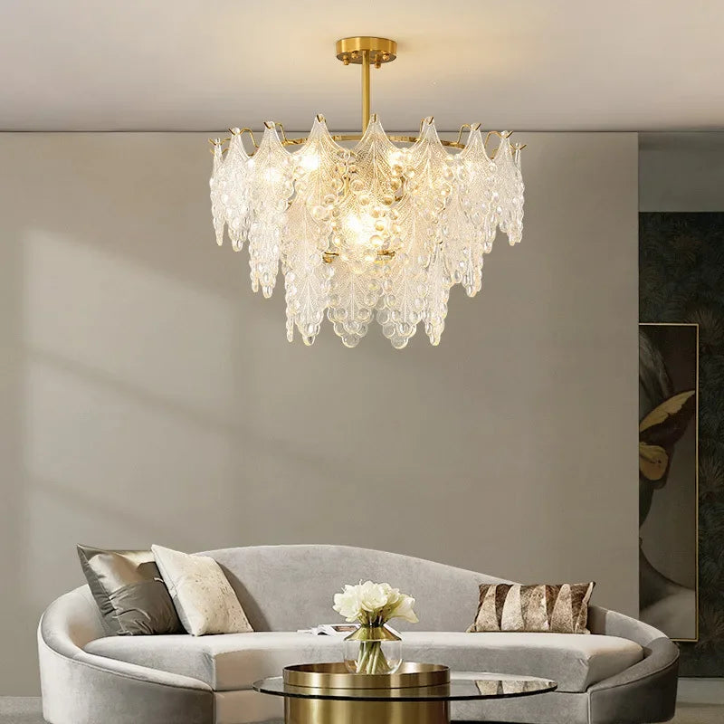 lustre en verre de luxe pour décoration intérieure romantique - vue 4 sur 13