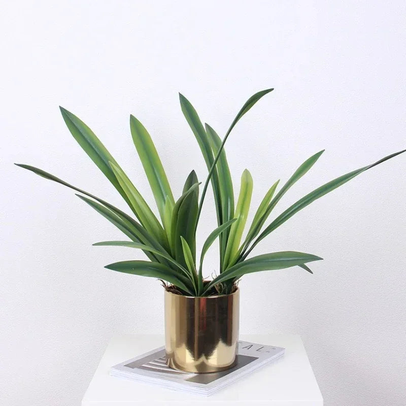 feuilles de clivia artificielles en caoutchouc souple pour décoration intérieure - vue 6 sur 9