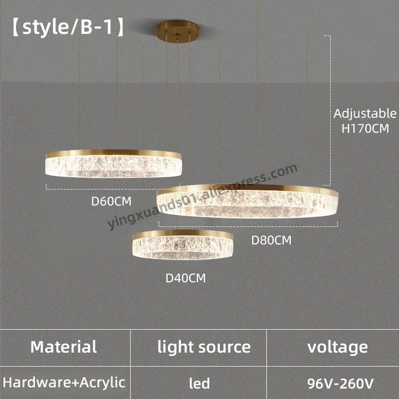 lustre moderne à anneau circulaire pour décoration intérieure - vue 10 sur 11