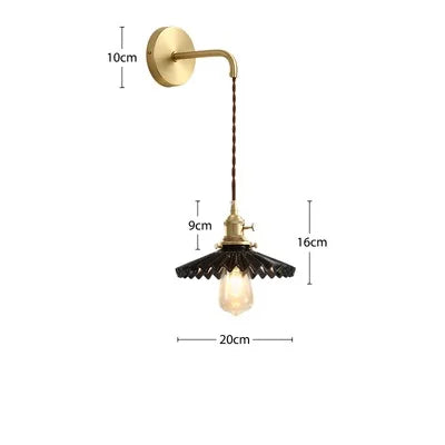 Applique murale dorée moderne céramique fil ajustable LED - vue 23 sur 23