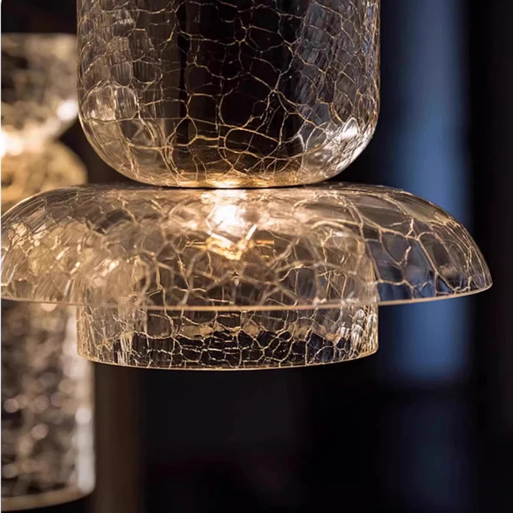 suspension led rétro en verre pour éclairage moderne et ambiance élégante - vue 5 sur 12