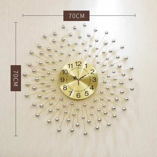horloge murale créative en métal design européen silencieuse - vue 10 sur 9