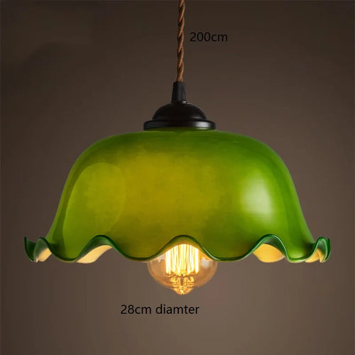 Suspension vintage style américain en cuivre bois et verre - vue 25 sur 30