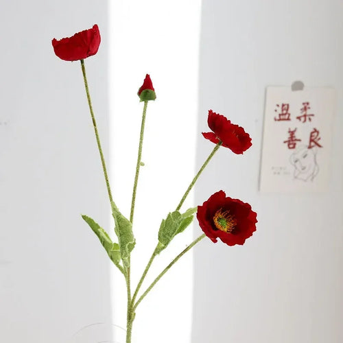 fleurs artificielles coquelicots pour mariage et décoration intérieure - vue 13 sur 25