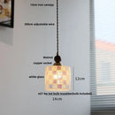 suspension en verre coloré avec fil de bois réglable moderne