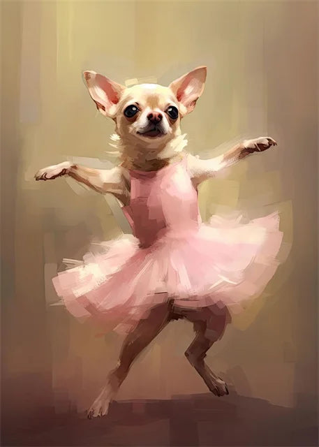 portraits de ballerine de chien art abstrait mural kawaii - vue 23 sur 26