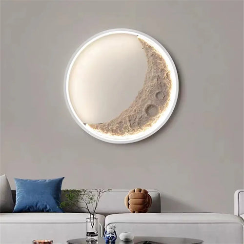 applique murale créative lune à led intensité variable décorative - vue 5 sur 15