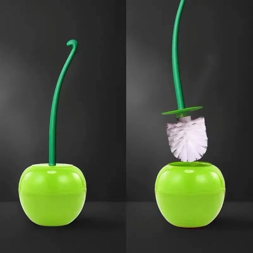 brosse de toilette cerise avec long manche et support créatif - vue 5 sur 8