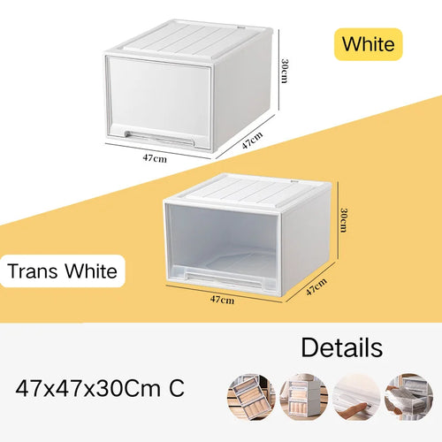 tiroirs empilables en plastique transparent pour rangement pratique - vue 17 sur 48