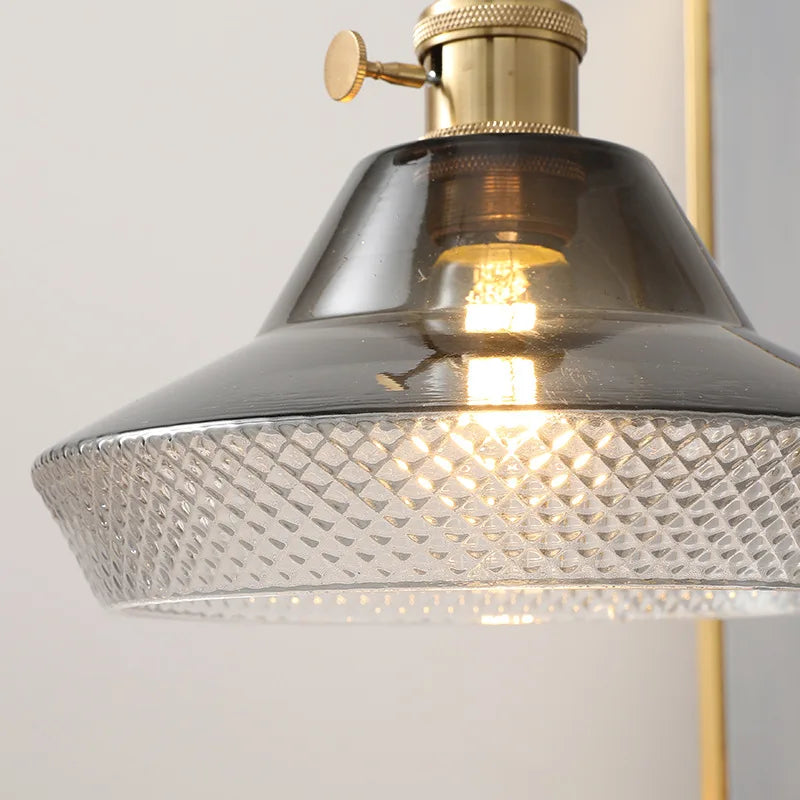 suspension en noyer et verre cuivre pour intérieur élégant - vue 5 sur 8