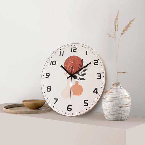 horloge murale en bois moderne pour décoration intérieure silencieuse - vue 4 sur 7