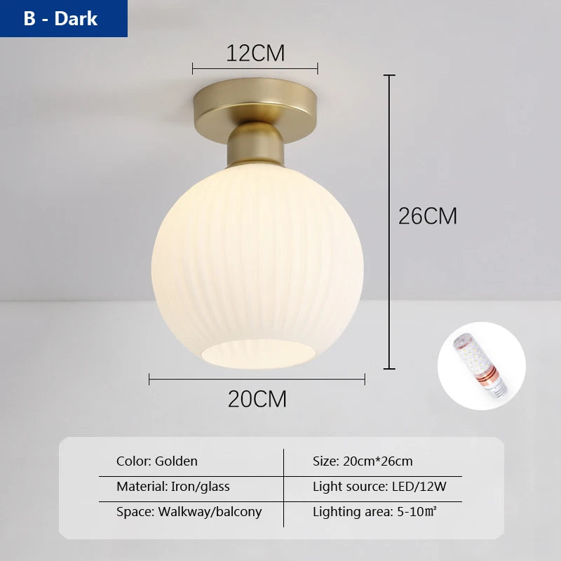 plafonnier nordique en verre simple luxe américain - vue 10 sur 14