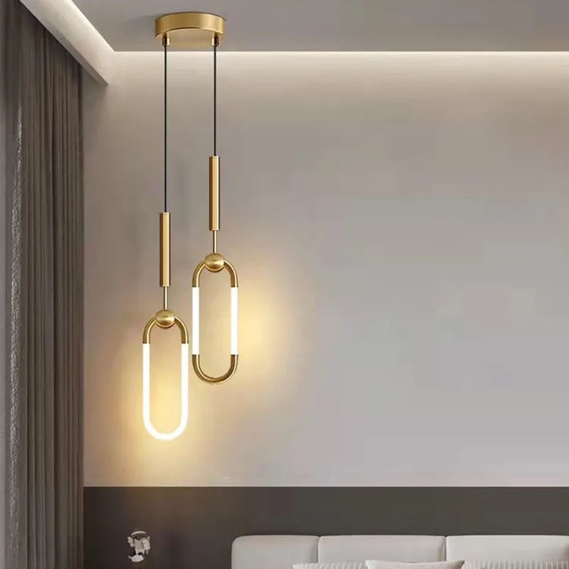 suspension LED ellipse design moderne réglable en hauteur - vue 1 sur 12