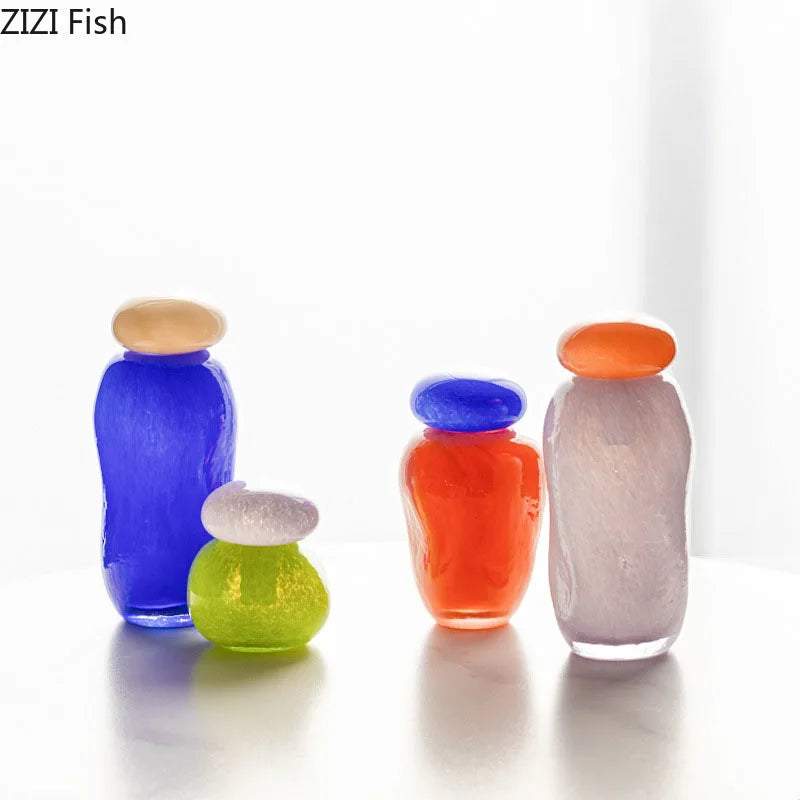 vase en verre décoratif pour arrangement de fleurs artificielles - vue 4 sur 9