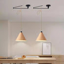 lustre en bois de noyer rétractable à bras pivotant moderne