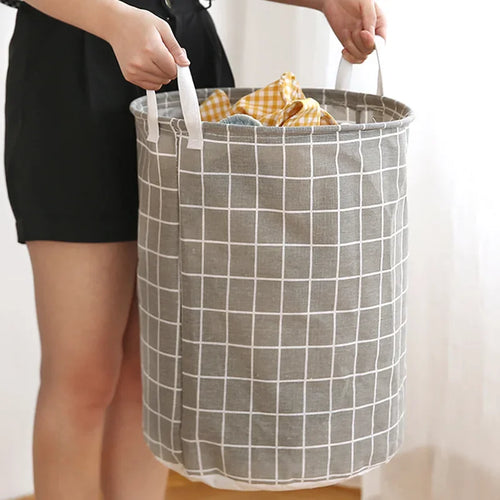 panier à linge pliable grand format rangement étanche coton lin - vue 4 sur 8
