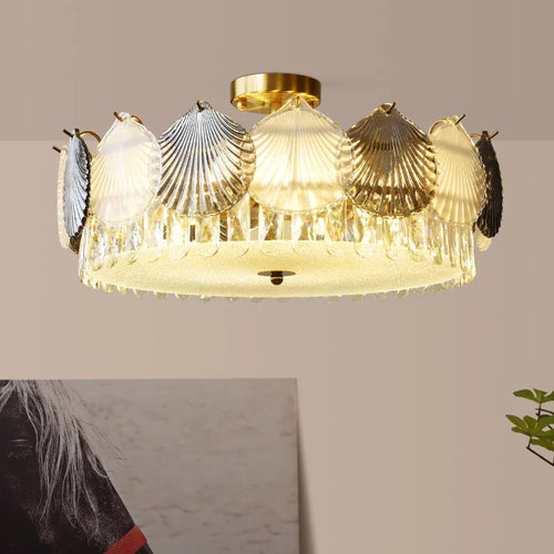 lustre design moderne cristal français led créatif - vue 2 sur 9