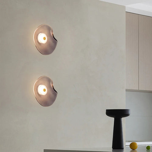 applique murale led verre gris ambre style art déco - vue 2 sur 8