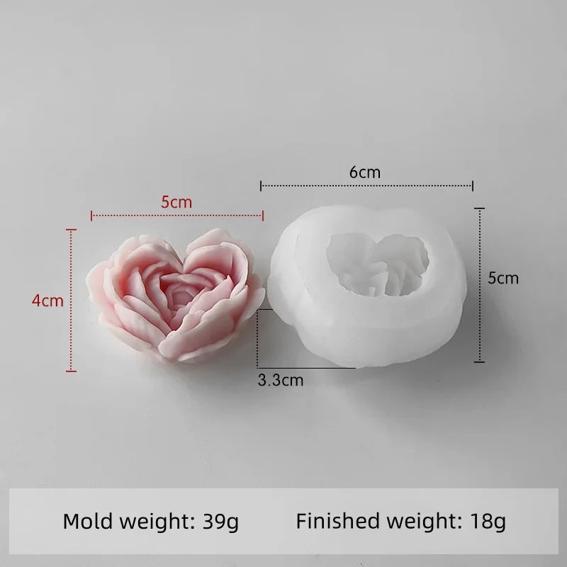 moule à fleurs d'amour en silicone pour bougies et savon DIY - vue 8 sur 9