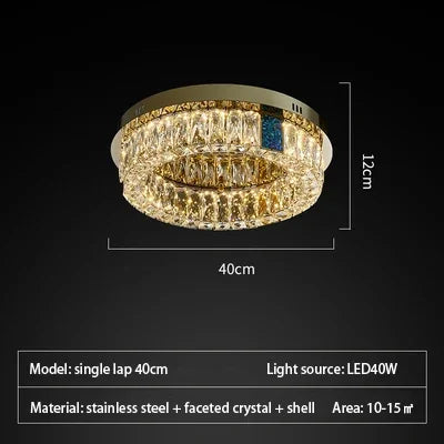 plafonnier en cristal de luxe à led pour décoration intérieure - vue 14 sur 15