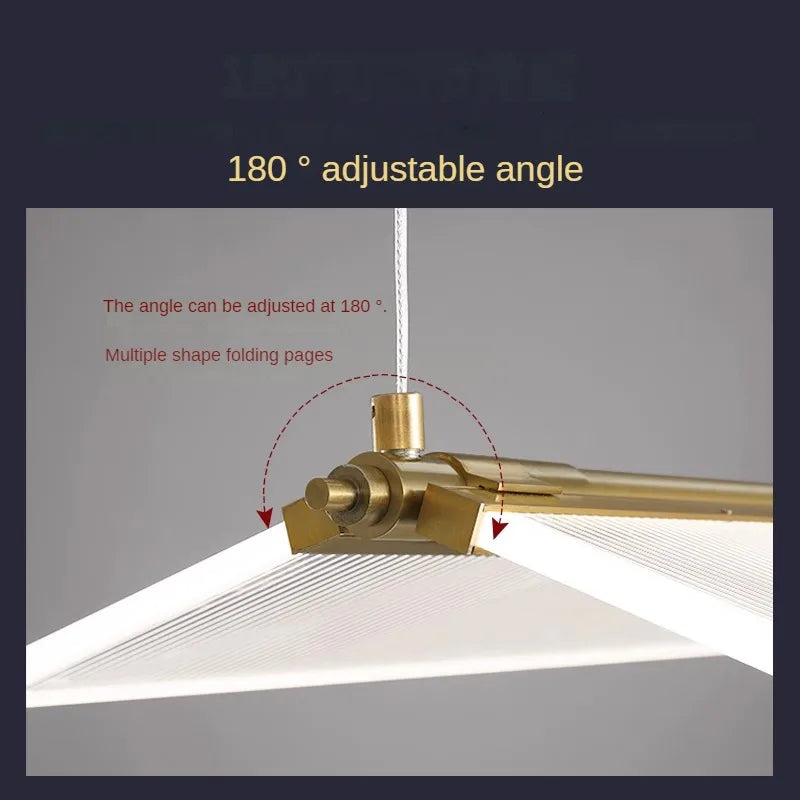 lustre rectangulaire minimaliste créatif à angle réglable - vue 4 sur 13