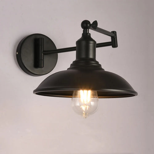 applique murale rétro américaine bras pliant lampe lecture antique - vue 2 sur 12