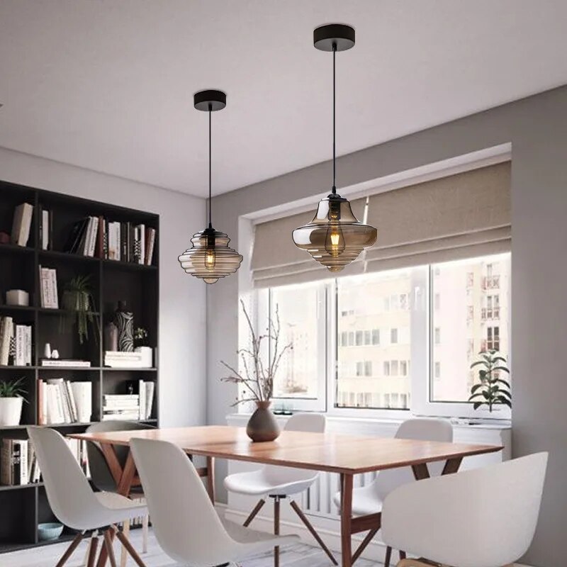 Suspension en verre de style industriel - vue 3 sur 16