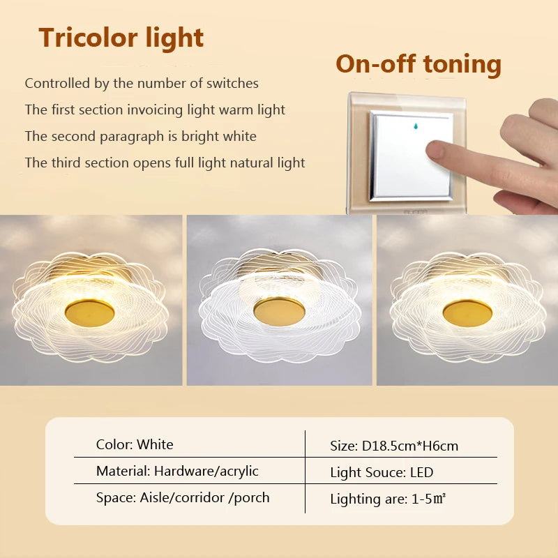 plafonnier led moderne en acrylique design pour intérieur décoratif - vue 10 sur 18