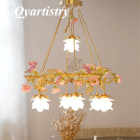 lustre pastoral français en céramique design luminaires suspendus