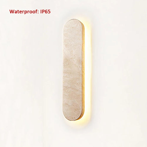 Scandinavie Wabi Sabi Hôtel Couloir Cour Entrée Moderne Pierre Naturelle Extérieure Beige 40CM LED Applique Étanche Appliques Murales - vue 2 sur 7