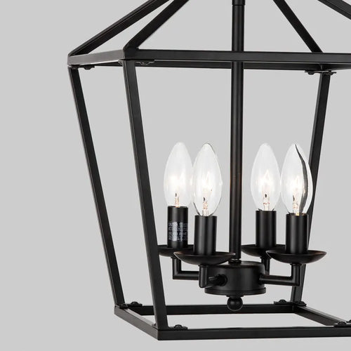 Lustre de Restaurant de ferme américaine minimaliste rétro créatif cuisine couloir couloir chambre à coucher lumière noire - vue 6 sur 7
