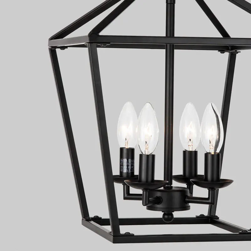 Lustre de Restaurant de ferme américaine minimaliste rétro créatif cuisine couloir couloir chambre à coucher lumière noire - vue 6 sur 7