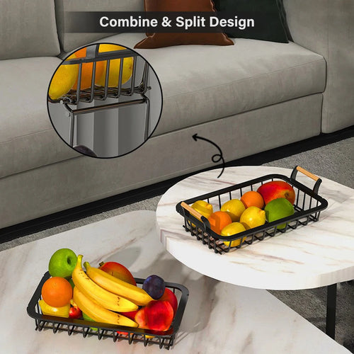 panier de rangement rectangulaire à deux niveaux pour fruits et légumes - vue 4 sur 6
