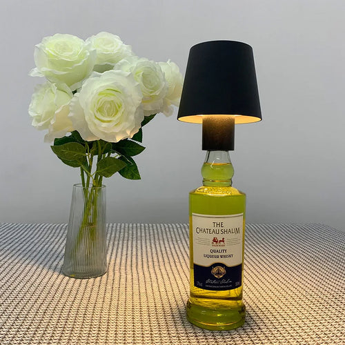 lampe bouteille vin table charge portable - vue 6 sur 7