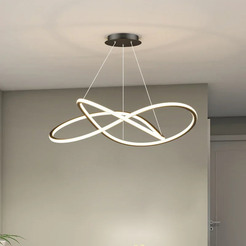 lustre moderne à leds pour décoration intérieure maison - vue 5 sur 12