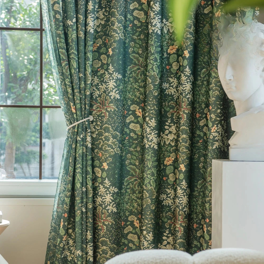 Rideau moderne translucide motif feuilles pour salon chambre - vue 1 sur 8