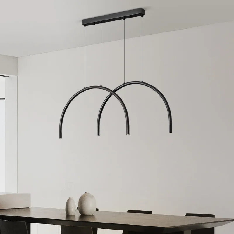 suspension modernes en laiton doré 2/4/6 led hauteur réglable - vue 3 sur 7